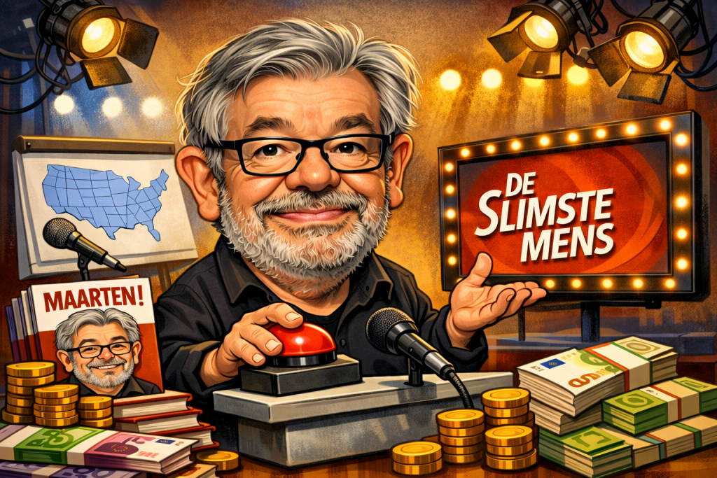 karikatuur van Maarten van Rossem