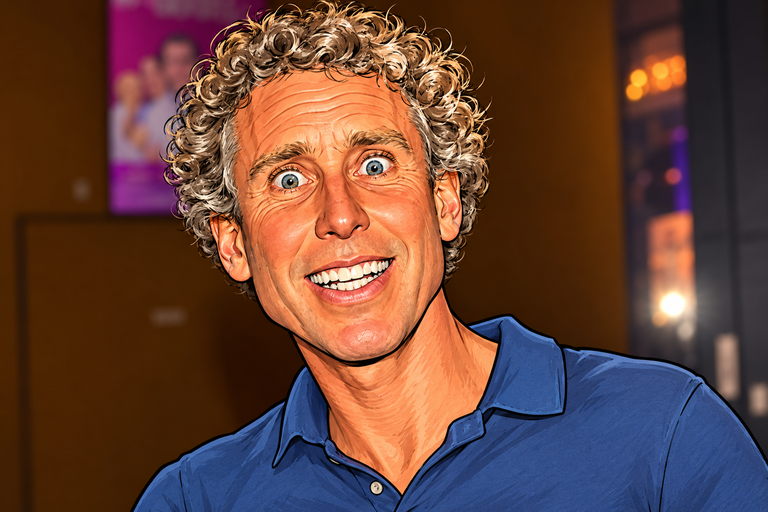 Vrolijke cartoonportret Michael Boogerd