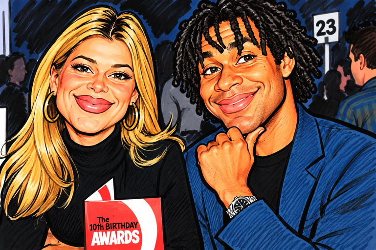 karikatuur gullit en estelle cruijff
